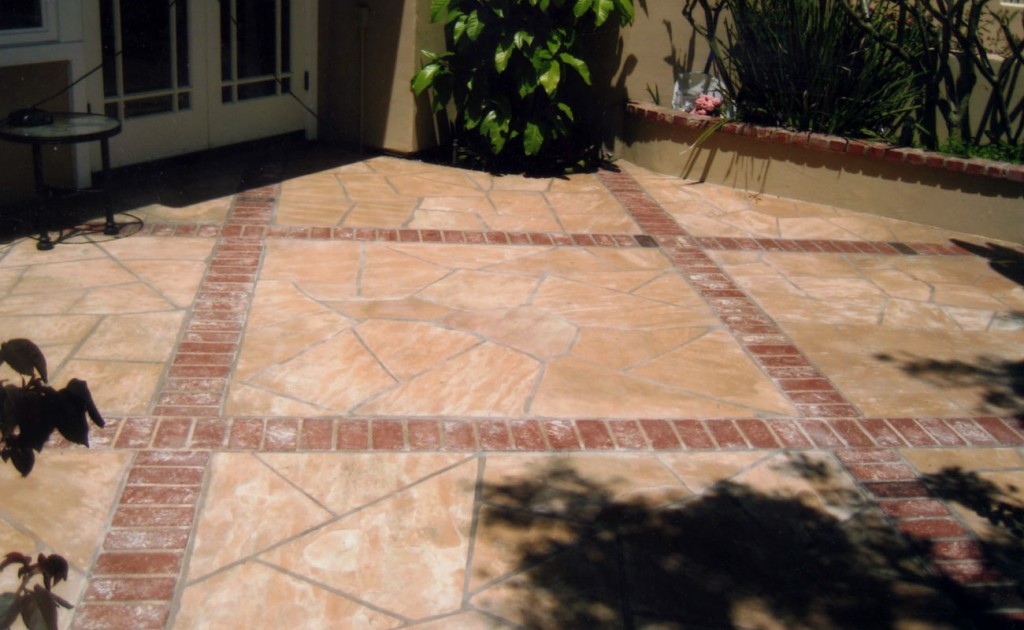 Flagstone Patio Brick Ribbons Huntington Beach After 1
