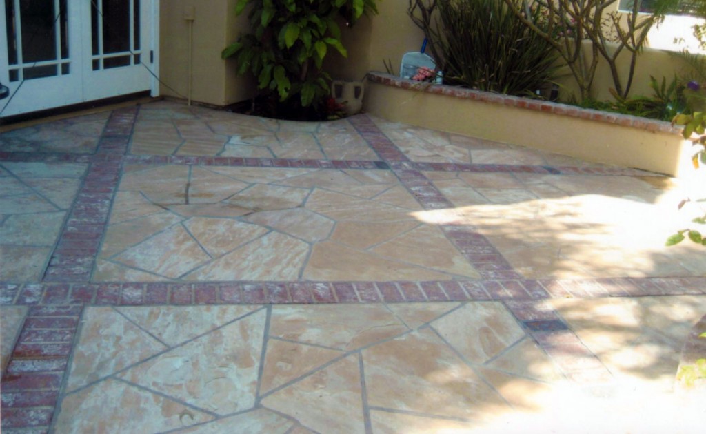 Flagstone Patio Brick Ribbons Huntington Beach Before 1