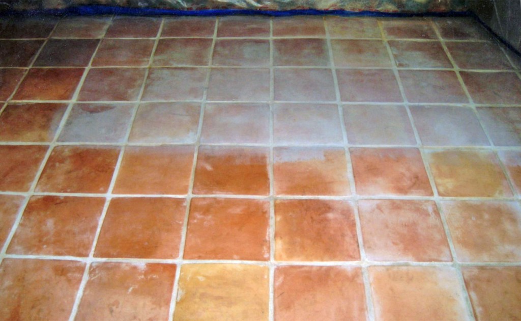 Stained Mexican Pavers Fountain Valley Before 1