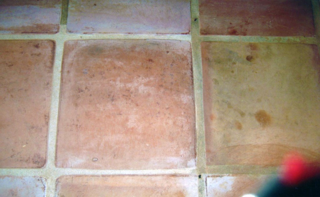 Stained Mexican Pavers Fountain Valley Before 2
