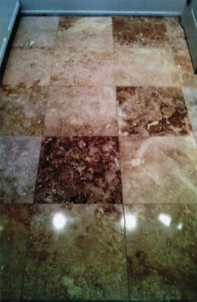 Newport Beach Polished Travertine After