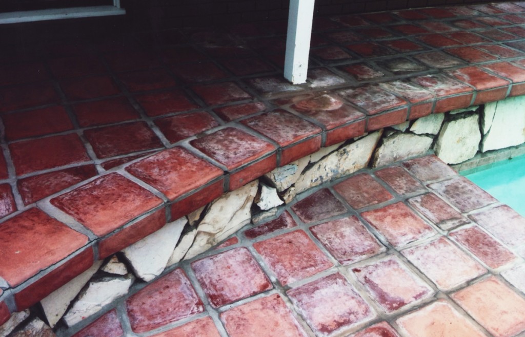 Long Beach Mexican Paver Patio Before