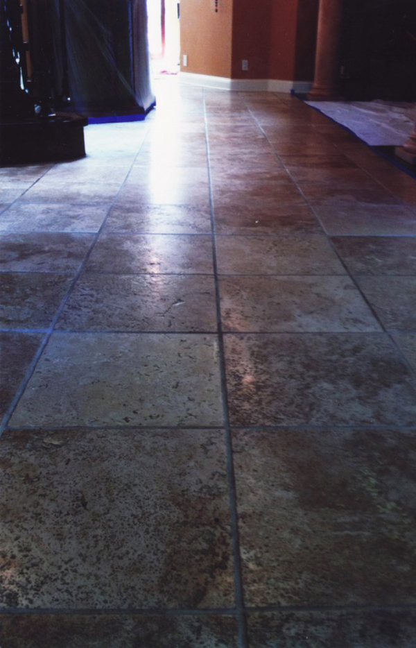 Anaheim Hills Travertine Floor Before
