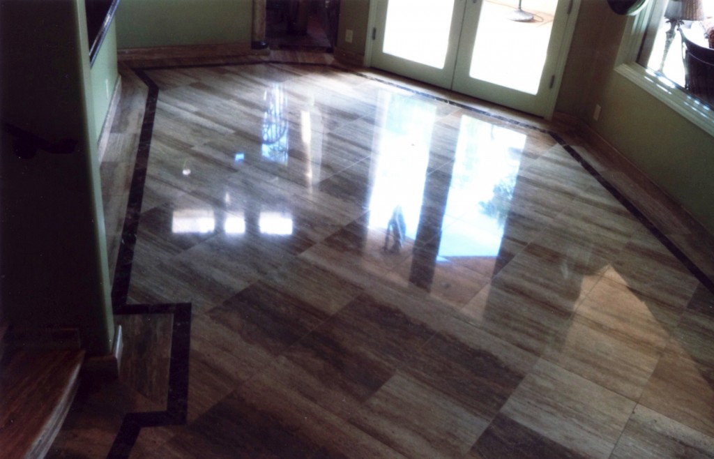 Newport Beach Polished Travertine Floor After 2