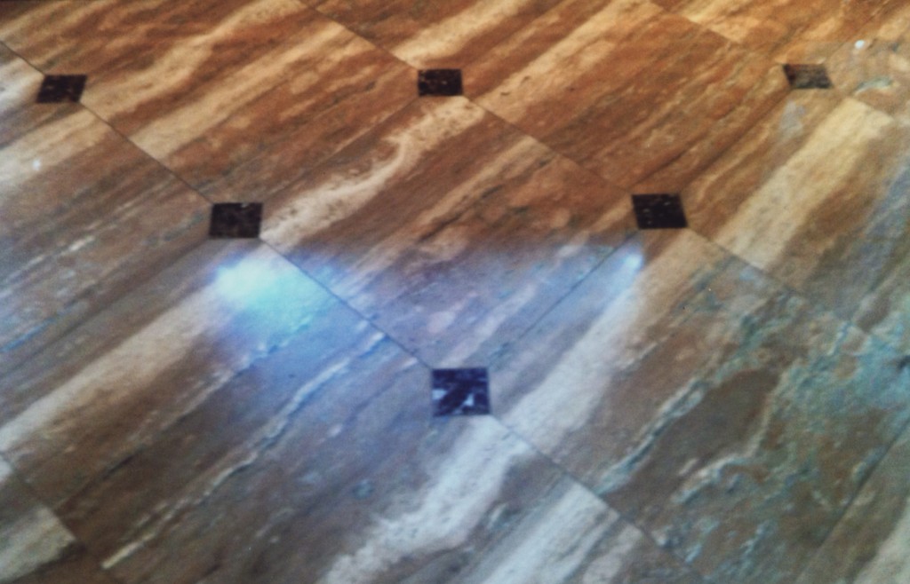 Newport Beach Polished Travertine Floor Before 2